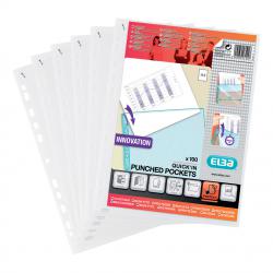 Elba A4 Heavy Duty Quick-in Punched Pocket Polypropylene Clear x100 