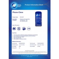 AF Phoneclene Hygenic Wipes Tub of 100 - With Biocide