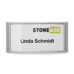 Durable Classic Name Badge 30x65mm Magnet Silver 10 Pack 854023