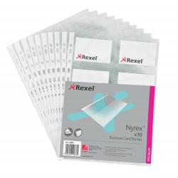 Rexel Nyrex Business Card Pocket A4 13681 Pack of 10