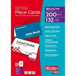 Decadry Perforated Place Cards 200gsm White OCB3713