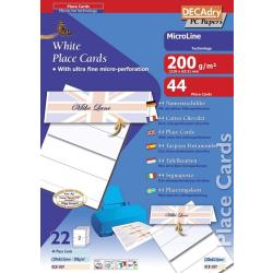DECadry 210mm x 63.5mm 200gm Folding Tent Place Cards White