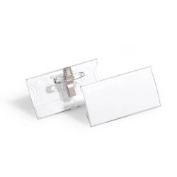 Durable Acrylic Name Badge 40x75mm Combi Clip 25 Pack 812119