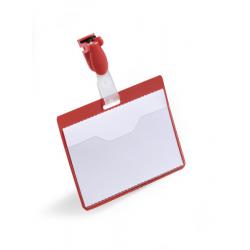 Durable Visitor Name Badge 60x90mm Red Pack of 25 8106-03