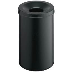Durable SAFE Waste Basket Metal Round 30 Litre Bin Black - 330601
