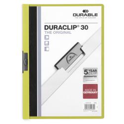 Durable Duraclip File A4 3mm Clip Files Green 25 Pack 2200-05