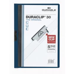 Durable Duraclip File A4 3mm Clip Files Midnight Blue 25 Pack 2200-28