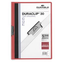 Durable Duraclip File A4 3mm Clip Files Red Packed 25 2200-03
