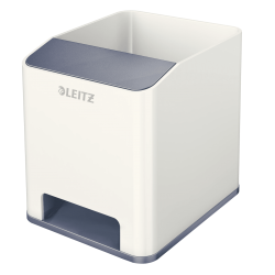 Leitz WOW Duo Colour Sound Pen Holder White 53631001 Pack of 1