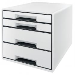 Leitz CUBE WOW 4 drawer unit 2 big and 2 small A4 Maxi White/black
