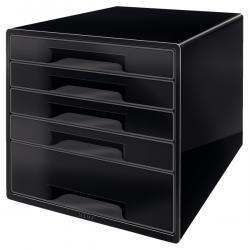 Leitz CUBE 5 drawer unit 1 big and 4 small A4 Maxi Black