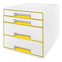 Leitz WOW CUBE Drawer Cabinet 4 drawers 2 big and 2 small A4 Maxi White/yellow