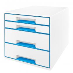 Leitz WOW CUBE Drawer Cabinet 4 drawers 2 big and 2 small A4 Maxi White/blue