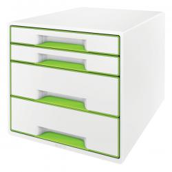 Leitz WOW CUBE Drawer Cabinet 4 drawers 2 big and 2 small A4 Maxi White/green
