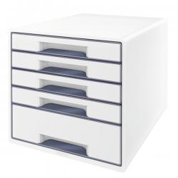Leitz WOW CUBE Drawer Cabinet 5 drawers 1 big and 4 small A4 Maxi White