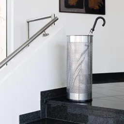 Durable Umbrella Stand 28.5 Litre Capacity Perforated Stainless Steel for Airflow & Drying Silver - 335023