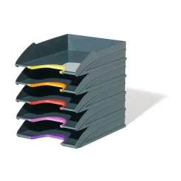 Durable VARICOLOR  Stackable Trays with Coloured Grips (Pack 5) - 770557