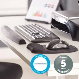 Fellowes Memory Foam Keyboard Wrist Rest Black 91782