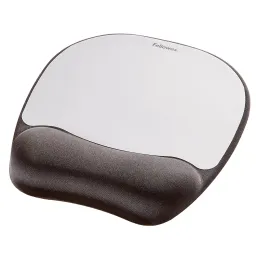 Fellowes Memory Foam Mouse Pad Wrist Rest Silver 9175801