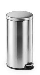 Durable Pedal Bin Stainless Steel 30 Litre Round Silver - 340323