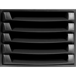 Exacompta Eco Desktop Recycled Plastic 5 Drawer Set Black
