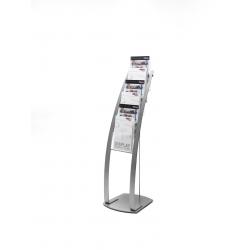 Deflecto A4 Portrait Floor Stand 6 Pockets Silver 693145