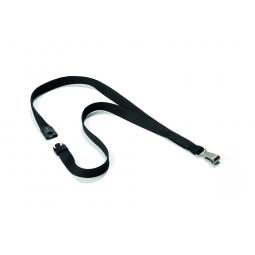 Durable Textile Lanyard Soft 15mm Black (Pack 10)