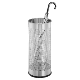 Durable Umbrella Stand 28.5 Litre Capacity Perforated Stainless Steel for Airflow & Drying Silver - 335023