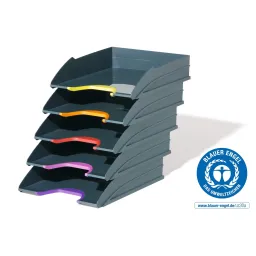 Durable VARICOLOR  Stackable Trays with Coloured Grips (Pack 5) - 770557
