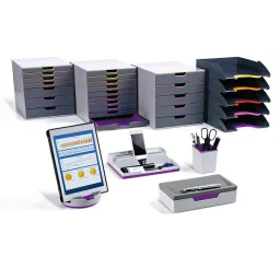 Durable VARICOLOR  Stackable Trays with Coloured Grips (Pack 5) - 770557 Durable VARICOLOR  Stackable Trays with Coloured Grips (Pack 5) - 770557