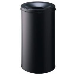 Durable SAFE Waste Basket Metal Round 60 Litre Bin Black - 330701
