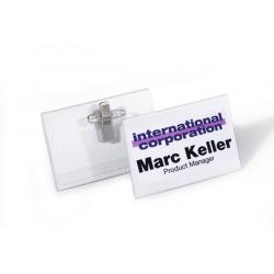 Durable PVC Combi Clip Name Badge 54x90mm 50 Pack, 8101-19