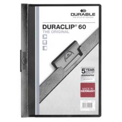 Durable Duraclip File A4 6mm Clip Files Black 25 Pack 2209-01
