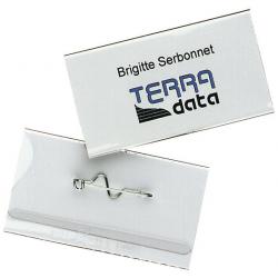 Durable Pin Name Badge 40x75mm 100 Pack 8008-19