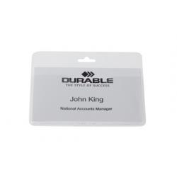 Durable Security/Visitor Badge No Clip Transparent 50 Pack, 999108008